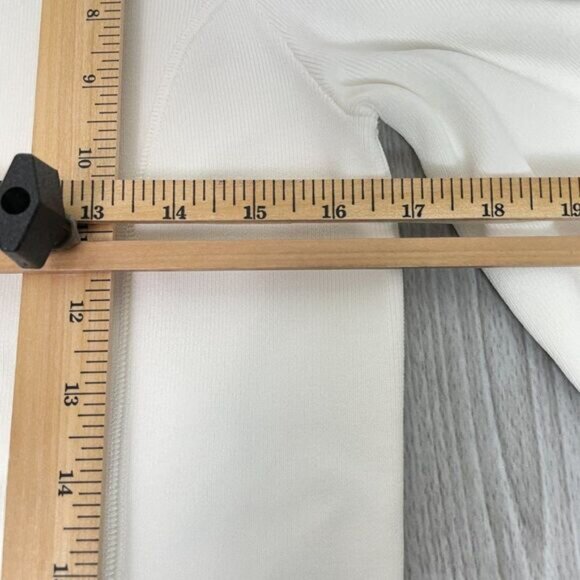 Reiss Charlotte Flippy Knitted Ruffle Hem Fit & Flare Mini Sweater Dress White L - Picture 14 of 15